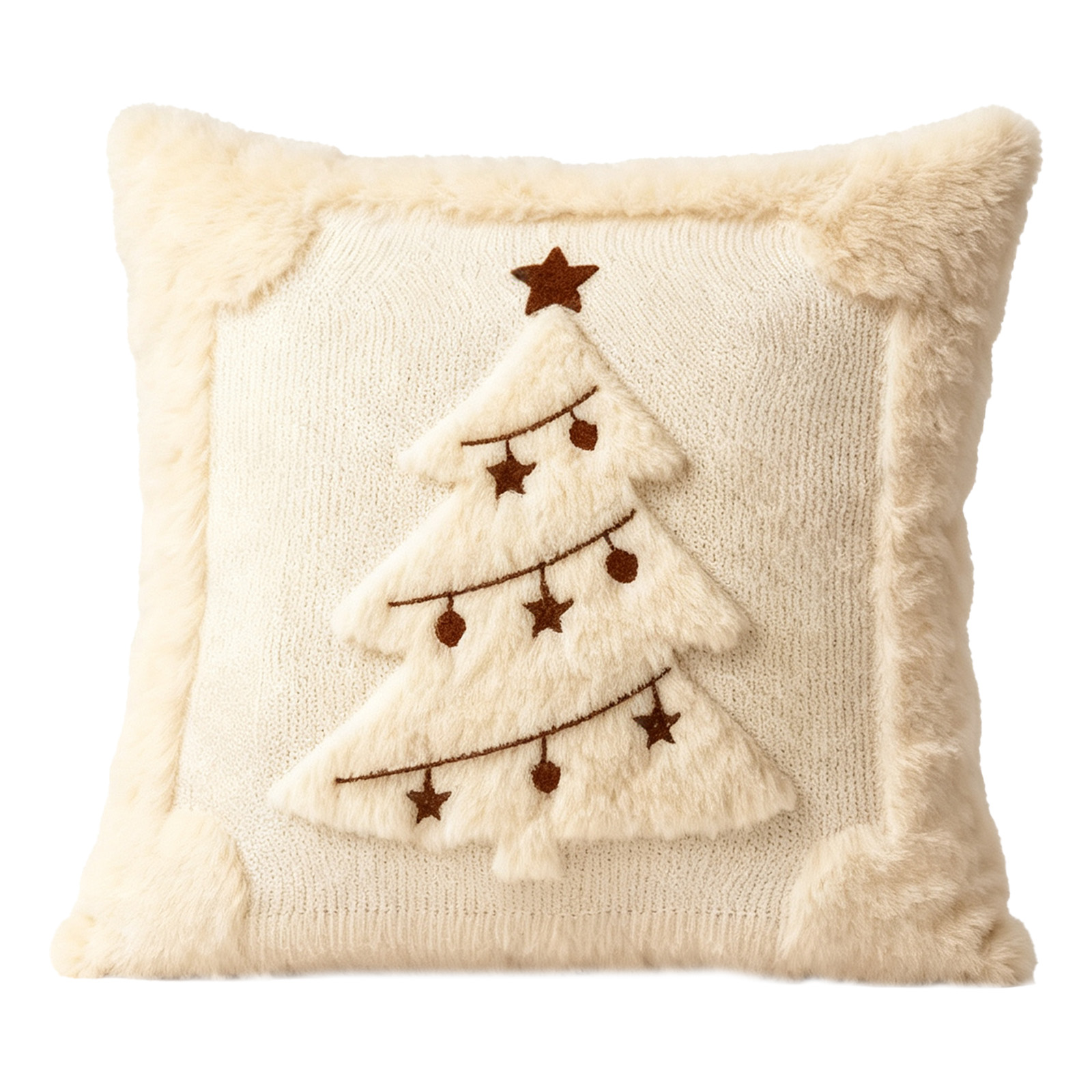 クリスマス柄の刺繍入りぬいぐるみクッションカバー 18x18 - Pillow Insert 18X18 のレビューと価格