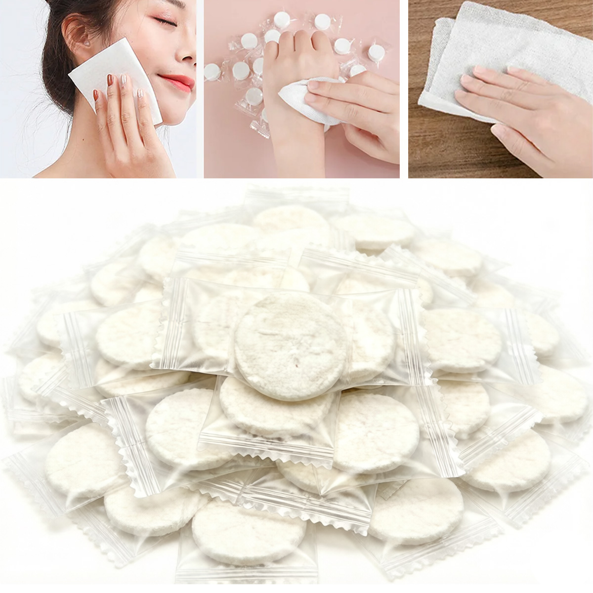 100枚入り携帯用圧縮タオル 使い捨てフェイスクリーニング  - Home Textiles Face Towel のレビューと価格